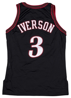 1999-2000 Allen Iverson Game Used Philadelphia 76ers Black Alternate Jersey 